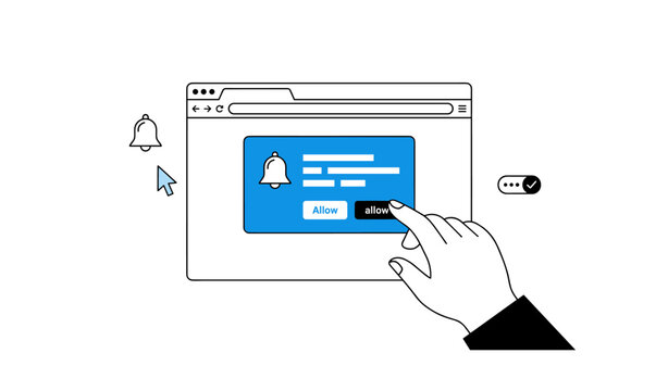 Hand clicking allow on browser notification dialog in web window