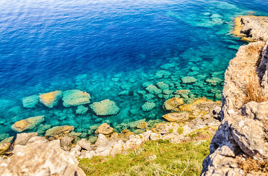 Mediterranean beach in Milazzo, Sicily, Italy