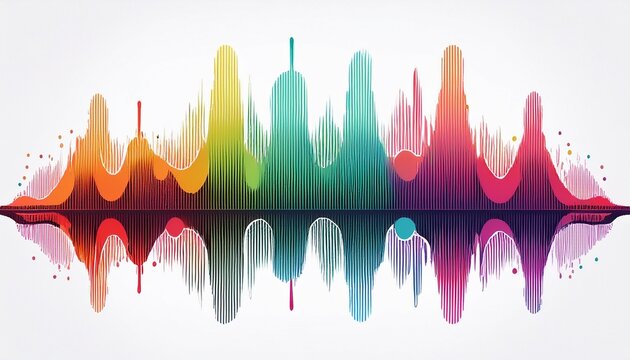 colorful sound wave pattern on white background p n g a i g e n e r a t e d isolated on a white background