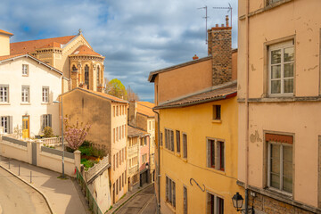 Fototapeta premium View of the architecture of the famous city of Lyon in France