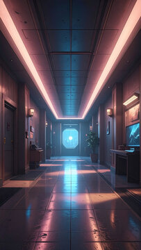 Corredor futurista neon