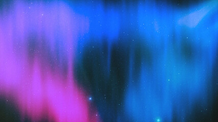 Beautiful northern lights night sky background featuring bright blue and pink cosmic light glows. © vannet