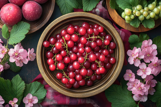 Seasonal British Fruit Styled with Wild Roses and Tartan