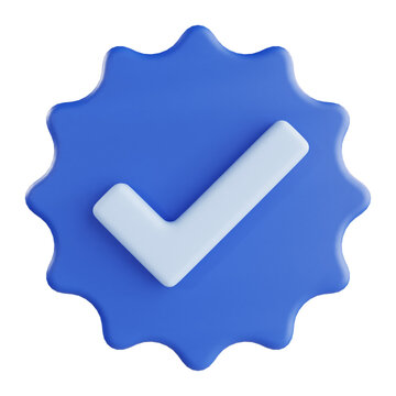 verified badge 3d icon illustration object