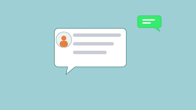 chat bubbles animation showing people sending messages