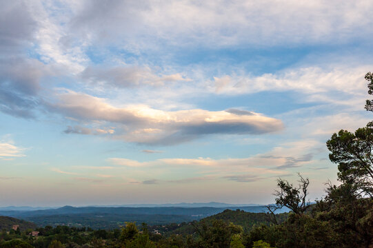 A beautiful evening looking out over the Hills of Cotignac, in the French provence.