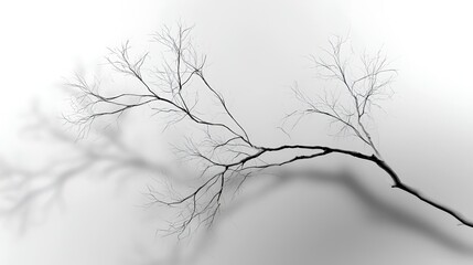 Obraz premium Soft blurred shadow overlay of abstract twig on white background background Stock Vector