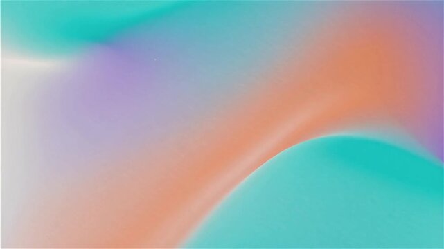 Fullscreen smooth animated gradient background slowly shifting from soft lavender and vibrant mango tones to refreshing turquoise and white with gentle flowing motion and a seamless loop effect.