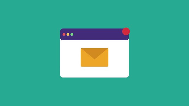 email message envelope in tab window animation motion graphic
