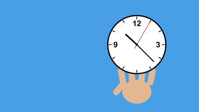 Hand holding analog clock footage showing time
