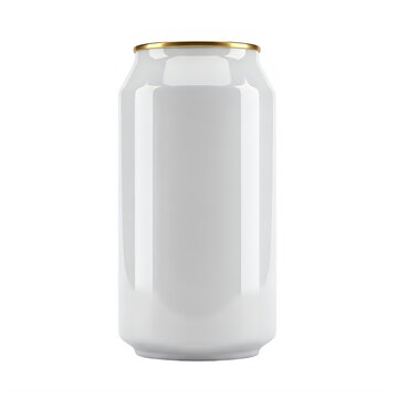A white beer bottle with a gold cap Transparent Background png.	