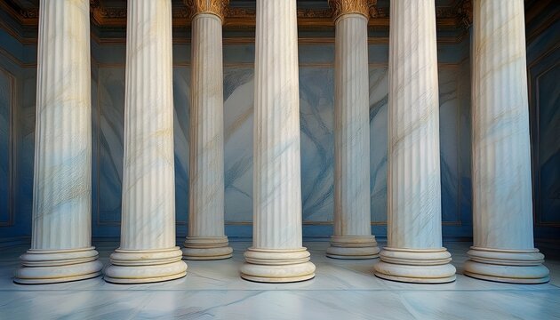 Five White Marble Columns