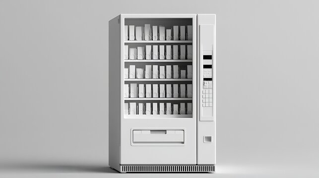 White Empty Vending Machine Mockup Stock Illustration