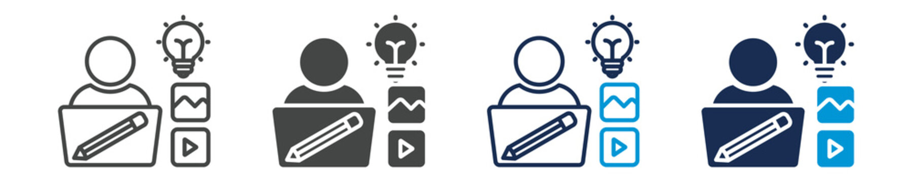 creator icon set with multiple concept