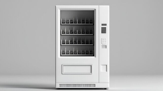 White Empty Vending Machine Mockup Stock Illustration