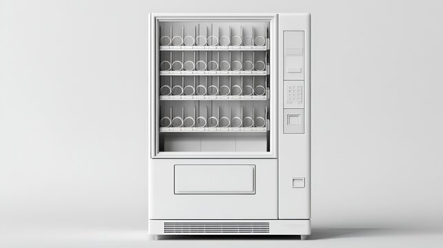 White Empty Vending Machine Mockup Stock Illustration