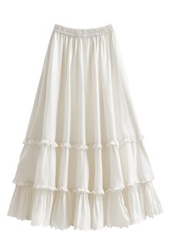Elegant white tiered skirt