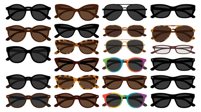 Collection of assorted sunglasses and eyeglass frame styles