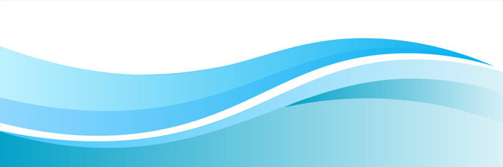 Obraz premium Abstract White Background Vector Minimalist Horizontal Multi Layered Wavy Ribbon Pattern Light Blue Gradient Ocean Wave Bar Modern Business Banner Template