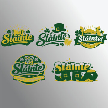 St. patrick's day slainte logos