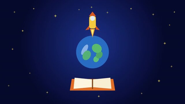 World book day rocket launch exploring earth and space