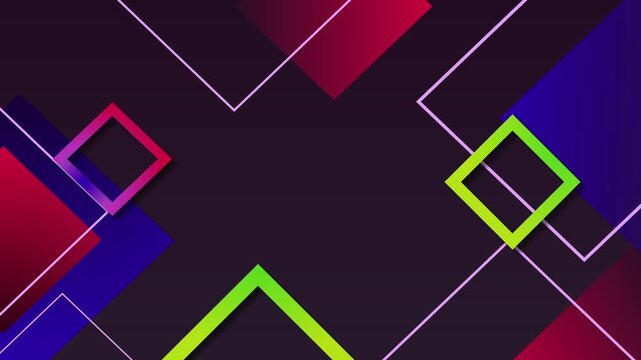 Abstract background with diamond frames and diagonal lines on a modern geometric design animation