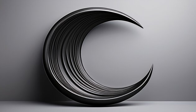 minimalist black crescent shape representing awareness for world sickle cell day in this clean graphic image