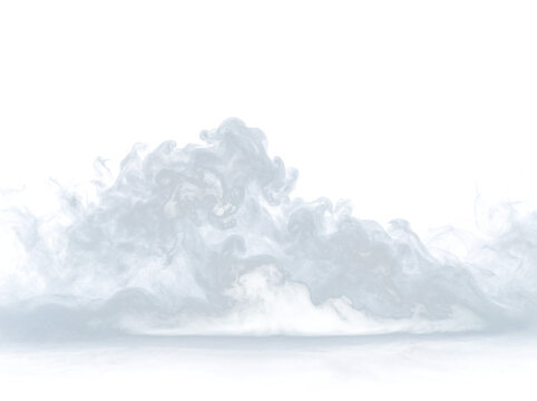 Billowing White Smoke Fog Mist Cloud Overlay Isolated PNG, Realistic Dry Ice Vapor Ground Trails, Atmospheric Magic Spooky Stage Effect