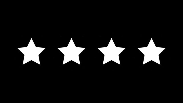 Five star rating icon animated video ,animation video isolated on alpha channel background.