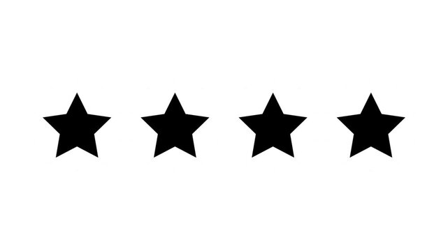 Five star rating icon animated video ,animation video isolated on alpha channel background.