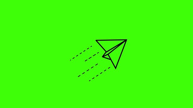 animated flying paper airplane icon, paper airplane animation, sending message