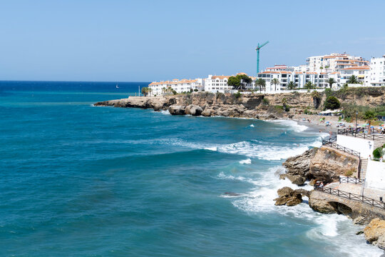View from the Balcon De Europa, Nerja, Andalusia, Spain