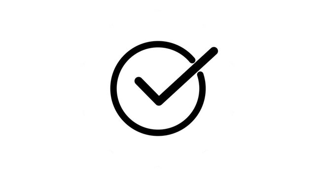 Successfully completed icon animation isolated on white background