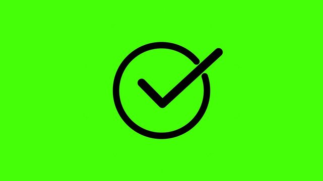 Successfully completed icon animation isolated on green background