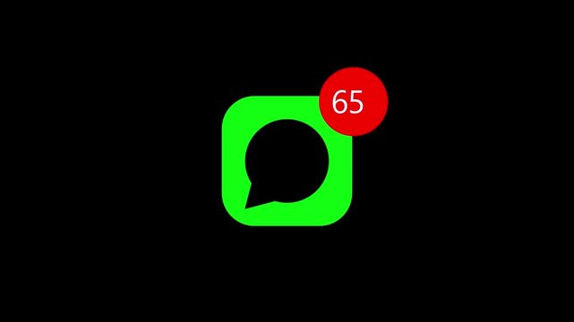 Mobile chat app icon displays rising notifications for missed messages