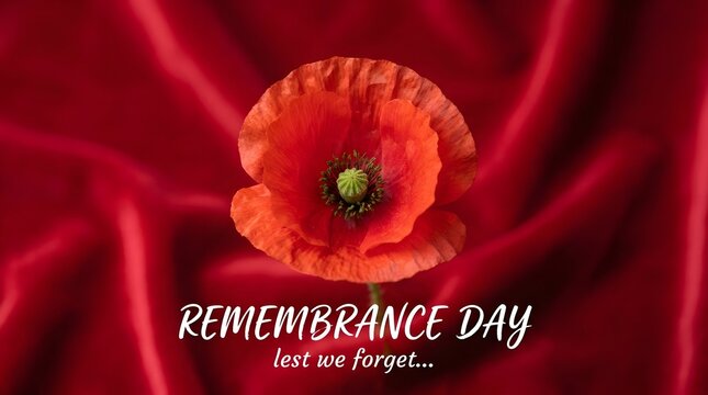 Remembrance day poppy symbolic red flower for veterans and memorials