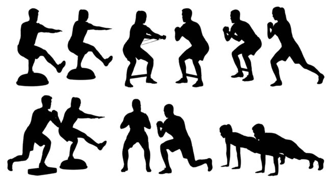 Evolution of human silhouette black icon set