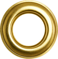 Gold metal eyelet grommet isolated on transparent background