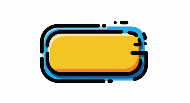 A yellow rounded rectangle with blue and black borders