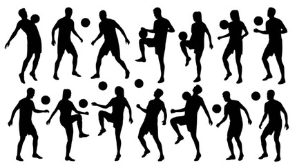 Obraz premium Black silhouette of people walking in line icon set vector illustration