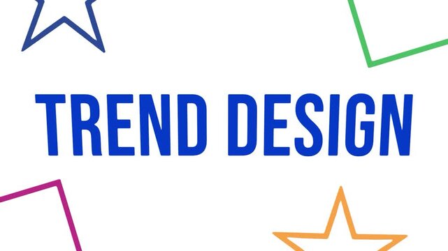 Trend design text typography motion with colorful geometric hand drawn stars frames shapes creative minimal layout for vlog intro video