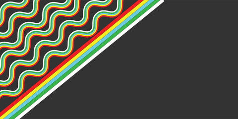 Abstract Colorful Wavy Diagonal Background With Retro Stripes And Copy Space © samsul