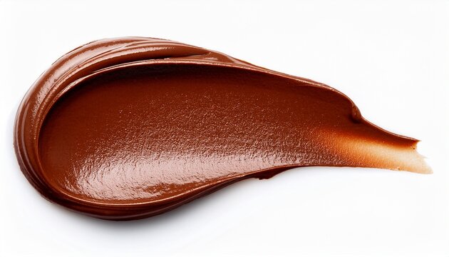 chocolate smear or chocolate paste isolated in white background or