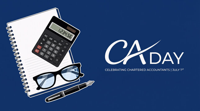 Chartered Accountants Day Calculator Notebook Vector Poster