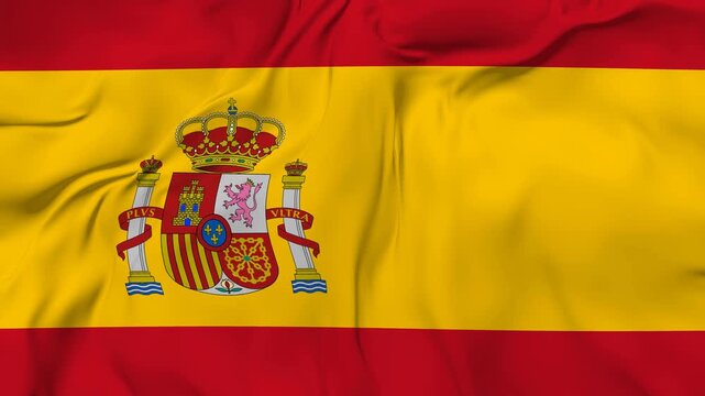 Spain flag animation seamless loop. 4k Resolution