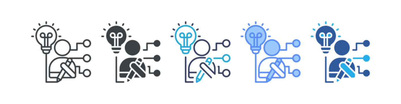 Skills icon set multiple style collection