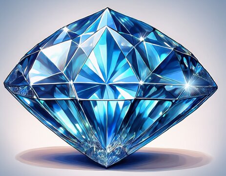 blue diamon beautiful dimond gem isolate background