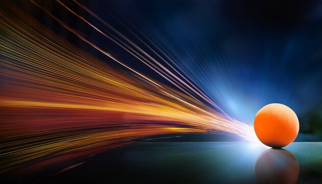 ping pong ball with dynamic light trail effect