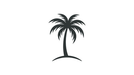 Obraz premium Black silhouette of a palm tree.