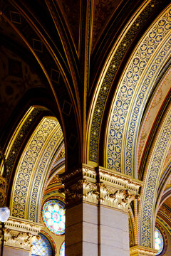 Ornate  Gilded Arches in a Grand European Interior